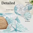 thumbnail image 3 of Turquoise Coastal Small Pillow Covers,Sea Turtle Nautical Coral Summer Beach Breathable Throw Pillow Cases with Invisible Zipper,Decorative Pillowcase Pillows Protectors for Sofa Bed Chair 12"x20", 3 of 9
