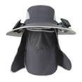 thumbnail image 3 of Sombrero de protección solar jinwen con ventiladores solares ala ancha Gris oscuro para viajes jardinería, 3 of 8