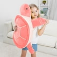 thumbnail image 6 of 28" Big Pink Sea Turtle Stuffed Animals Plush Pillow Toys, Large Turtles Plushies, Gift for Kids Boys Girls, Birthday, 6 of 9