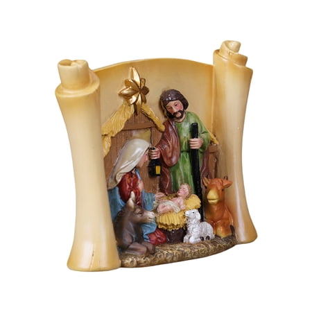 Scroll Designs Holy Family Nativity Scene Resins Statue for Church and Home Decors Religious Christmas Figurine Ornament
