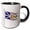 Black/White, variant on 3drose, Flag of Newfoundland on a Flag Pole over White Newfoundlander, 11oz Two-tone Black Mug