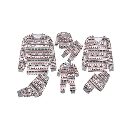 

Gwiyeopda Family Matching Christmas Pajamas Set Long Sleeve Nightwear Sleepsuit Loungewear