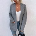 thumbnail image 2 of CEHVOM Mode Femmes Décontracté Manches Longues Col en V Chandail Uni Hauts Manteau Liquidation, 2 of 6