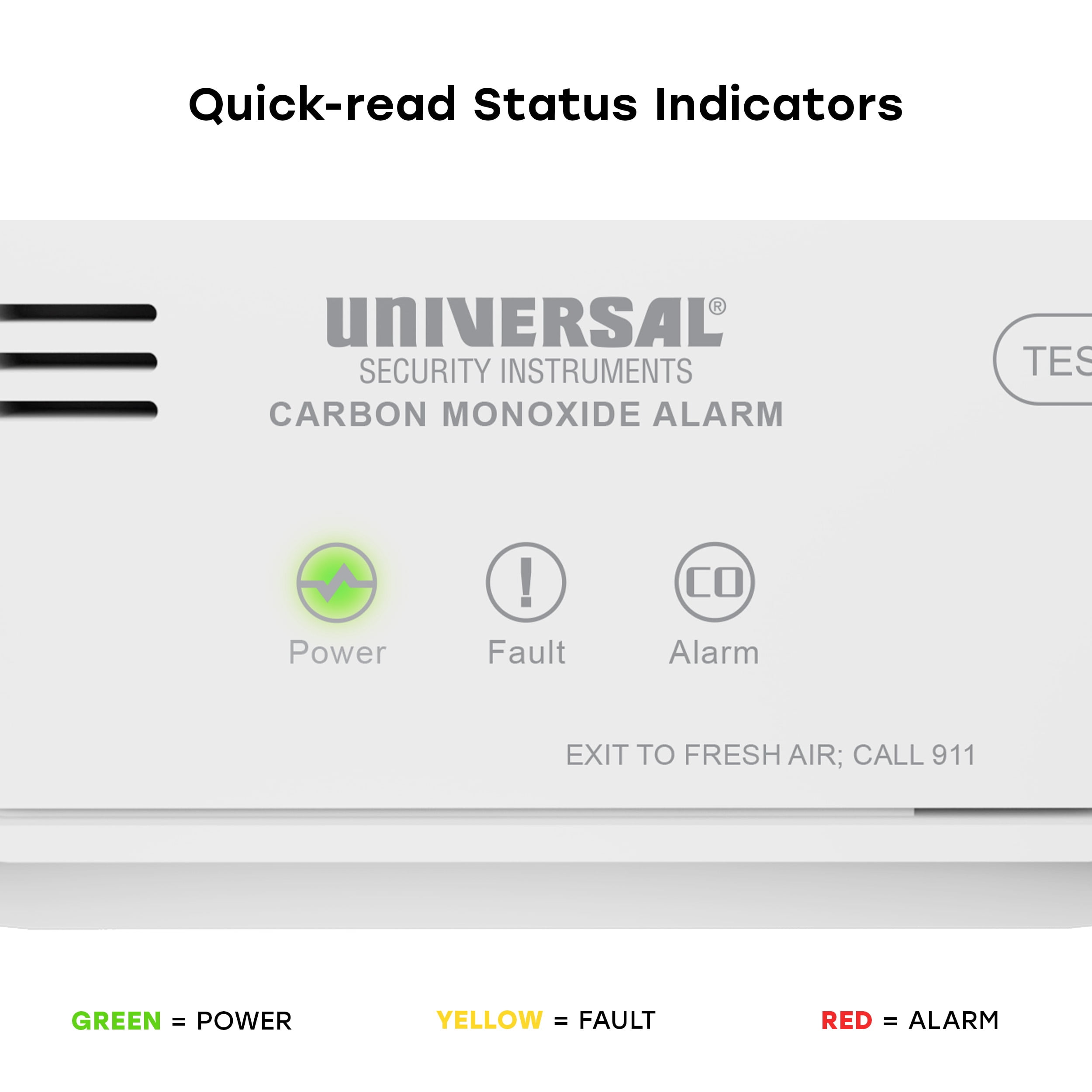 Universal Security Instruments Battery Carbon Monoxide Alarm