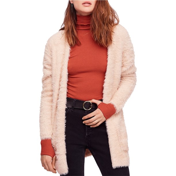 Suéter Cárdigan de piel sintética Free People para mujer beige XS