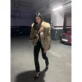 thumbnail image 3 of Abrigo de piel esponjosa para mujer, Chaqueta corta de manga larga suelta de imitación con cuello redondo, ropa de calle gruesa y cálida para Otoño e Invierno, 3 of 5