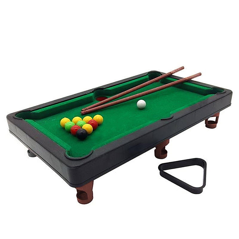 Wood Mini Tabletop Pool Family Game Wooden Billiards Table Set With Legs 76x42cm 