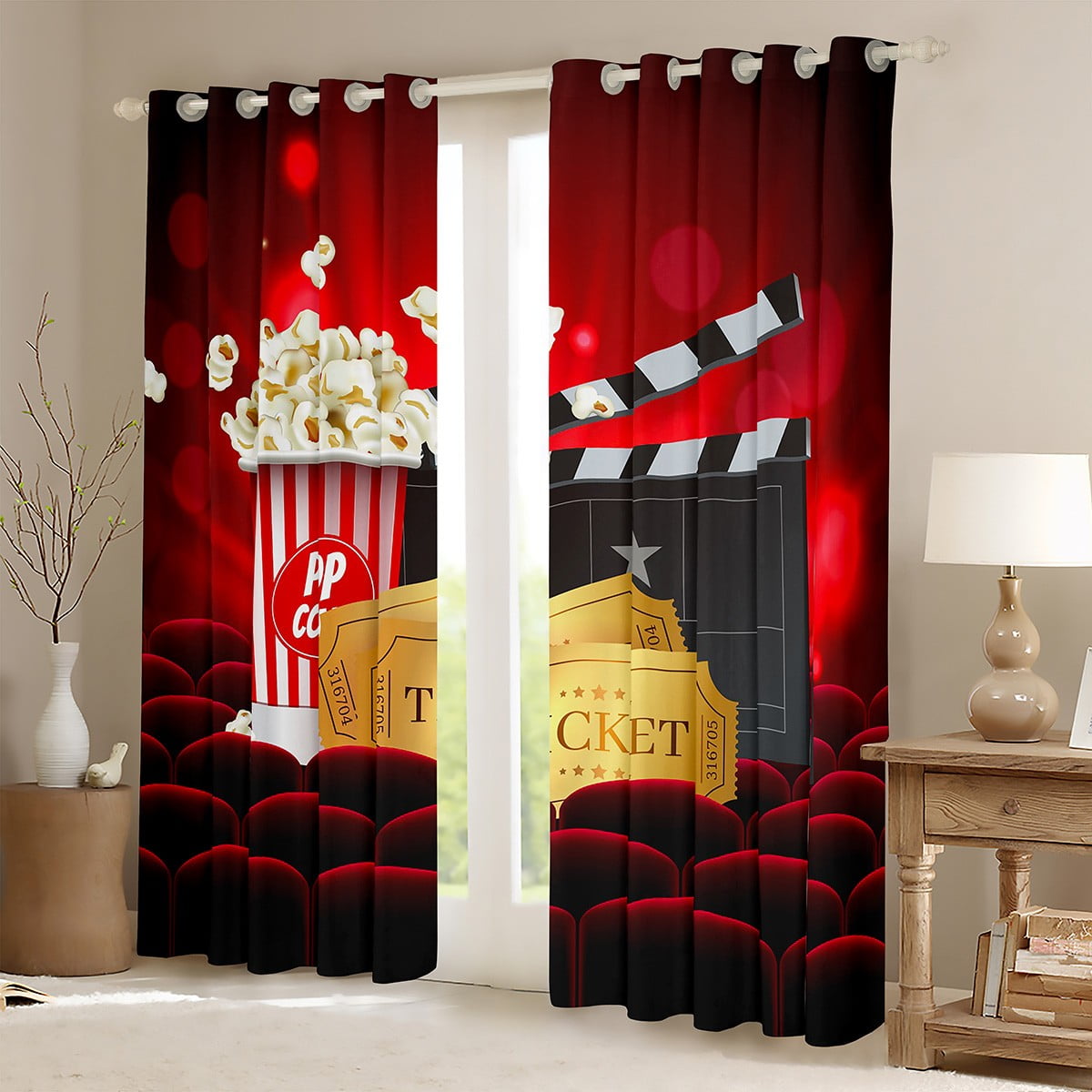  Movies Blackout Curtains for Home Decor,Themed 3D