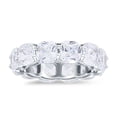 thumbnail image 2 of 6mm Stackable Band Cushion Eternity CZ Wedding Ring 925 Sterling Silver Size 9, 2 of 6