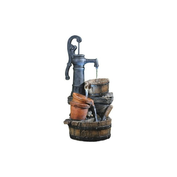 Classic Water Fountain with Light - Indoor Outdoor Decor - Serene Water Pump Feature - 33" Tall