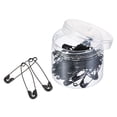 thumbnail image 1 of Unique Bargains 2 Inch Metal Sewing Pins Safety Pins with Box for Office Home Black 60 Pack, 1 of 4