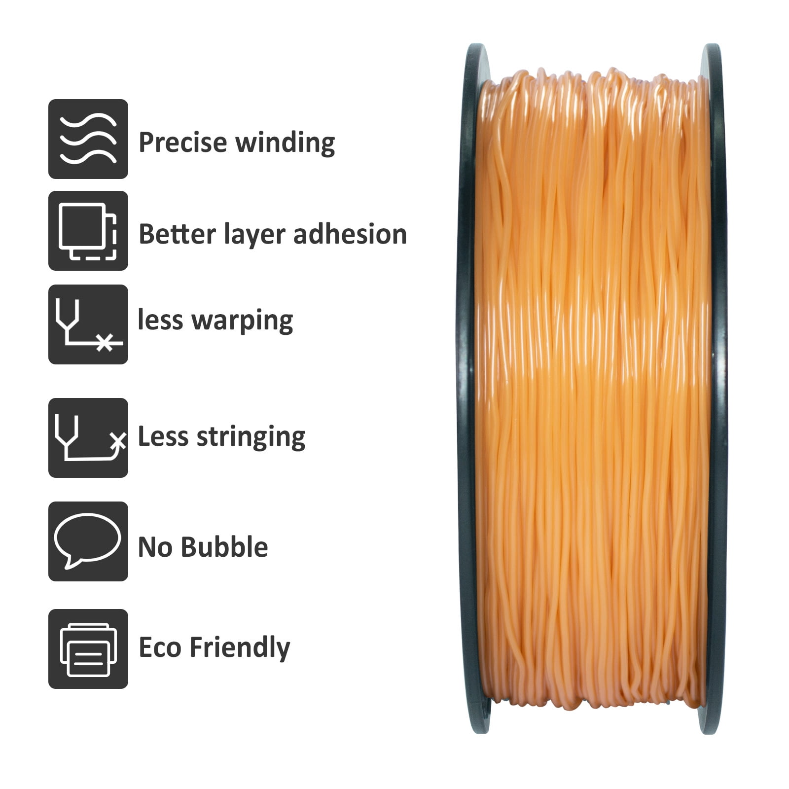 Geeetech TPU 1.75mm Flexible Soft Filament Gold, 10kg Spool (22 lbs.), Dimensional Accuracy +/- 0.03 mm