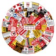 thumbnail image 1 of Pegatinas impermeables, 75 unidades, lemas de advertencia en inglés, 1 of 5