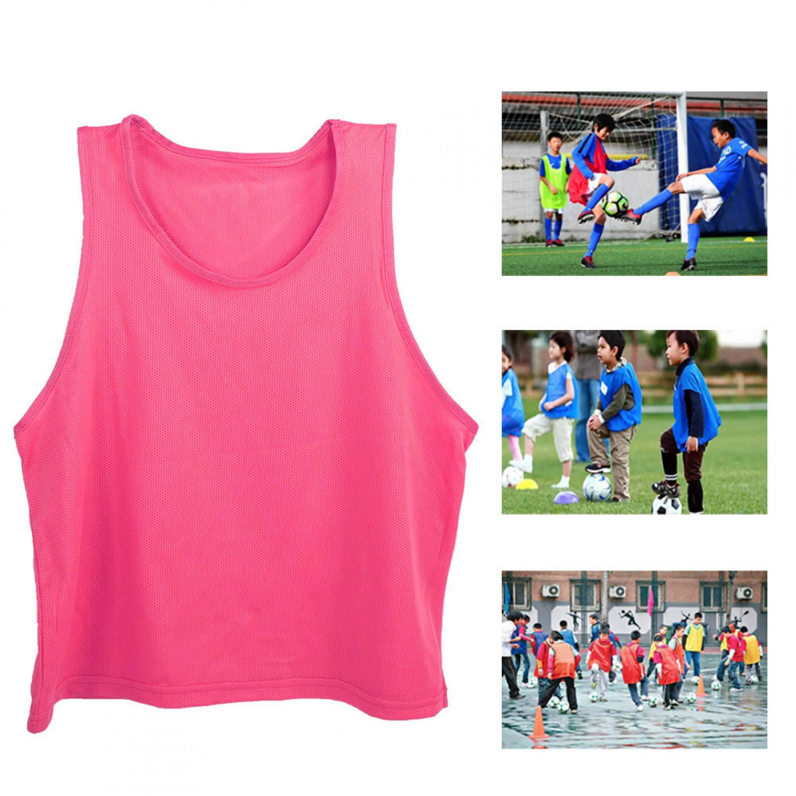 Gilet d Entrainement de Football 12PCS Gilet d Entrainement de Football Neutre Unisexe Grande Maille de Taille Libre pour Gilet d Entrainement de