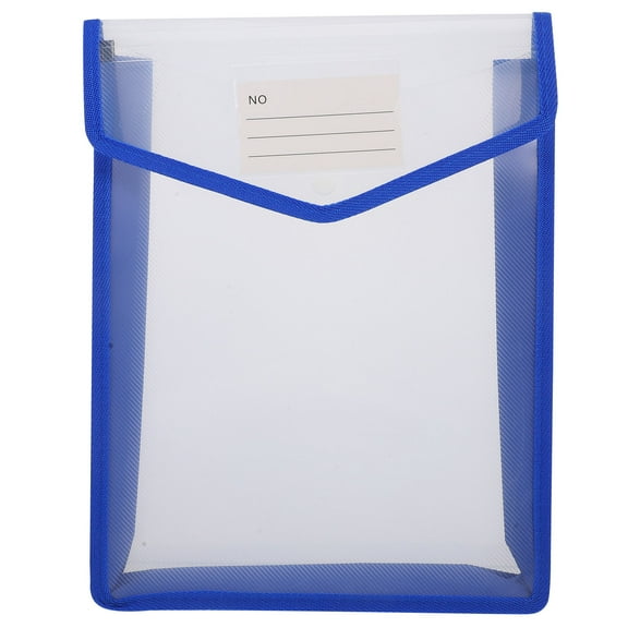 UNOMOR Plastic File Folders Blue PP Waterproof Document Organizer for On-the-go Use 1 Set