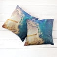 thumbnail image 2 of Ambesonne Ocean Throw Pillow Cover 2 Pack, Tropical Trees Shoreline, 16", Teal Yellow, 2 of 6