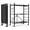 Black-3-Tier, variant on Storage Shelves With 6 Hooks 3 Tier Foldable Shelf Wheels Metal Shelving Unit Rolling Cart Utility Rack Organization For Pantry Kitchen Black - No Assembly