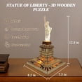 thumbnail image 4 of Puzzle de madera 3D Ysityum Estatua de la Libertad con luz LED USB, 4 of 7