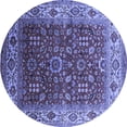 thumbnail image 1 of Ahgly Company Indoor Round Oriental Blue Traditional Area Rugs, 5' Round, 1 of 4