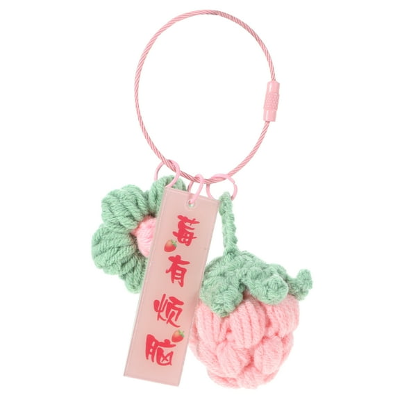 Phlegsive Keychain Pendant Hand Knitted Strawberry Bag Ornament Backpack Ornament Hanging Charm