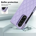 thumbnail image 6 of Allytech Case Compatible with Samsung Galaxy Z Fold4 with Card Slots, Slim Thin Luxury PU Leather Shockproof Double Buckle Kickstand Case for Samsung Galaxy Z Fold4 - Purple, 6 of 8