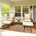 thumbnail image 3 of Pamapic 5-Piece Outdoor Wicker Patio Conversation Set with Cushions, 3 of 10