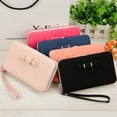 thumbnail image 2 of Women Bowknot Wallet Long Purse Phone Card Holder Clutch Large Capacity Pocket, 2 of 5
