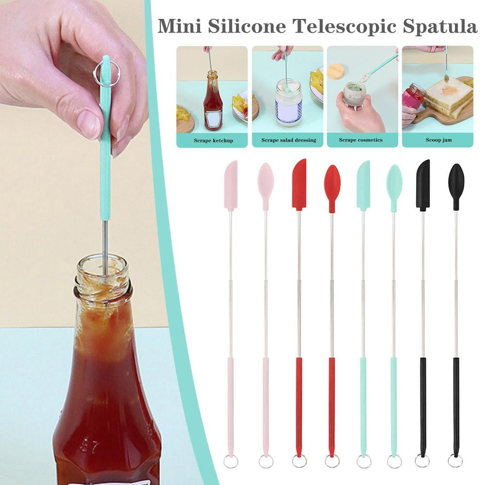 Silicone Mini Spatula Jar Scraper Scoop Tip Long Double Headed Cosmetic Sp  C2 C~
