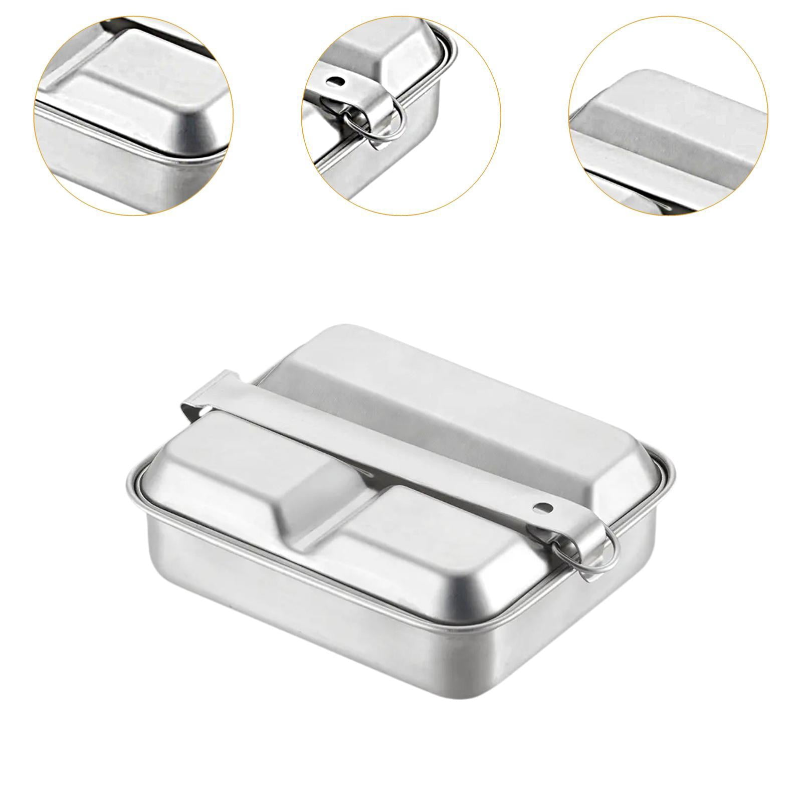 TISHITA Bento Box Stainless Steel Bento Box Double Layer Office Worker with Lock Lid Home Portable Box Camping Lunch Box