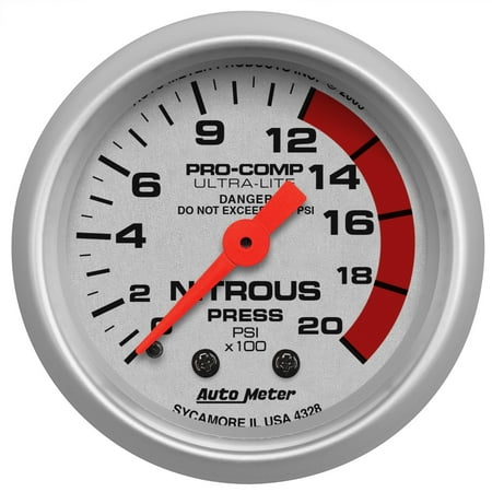 Ultra Lite Nitrous Pressure Gauge - AutoMeter 4328 Ultra-Lite Mechanical Nitrous Pressure Gauge * NEW *