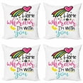 thumbnail image 1 of Saying Throw Pillow Cushion Case Pack of 4, Design Home is Wherever Im with You Saying Rainbow Heart and Stars, Modern Accent Double-Sided Print, 4 Sizes, Multicolor, by Ambesonne, 1 of 2