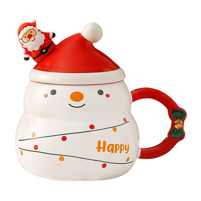 Taza de café navideña, taza de agua, jugo, vajilla duradera, Taza de cerámica para té, taza de la mañana de Navidad para cocina, cafetería, oficina, BLESIY Taza de café