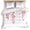 Pink, variant on 3 Piece Pink Ombre Botanical Duvet Cover Set Full Size,Microfiber Comforter/Quilt Cover with Corner Ties and 2 Pillowcases,Watercolor Country Pastoral Leaf All Season Soft Bedding with Zipper Closure