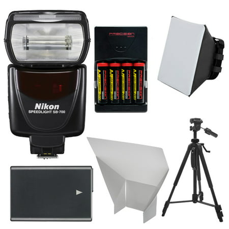 Nikon SB-700 AF Speedlight Flash with EN-EL14 & AA Batteries + Tripod + Softbox + Reflector for D3300, D3400, D5300, D5500, D5600 DSLR