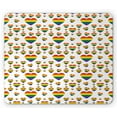 thumbnail image 1 of Rainbow Mouse Pad, Repetitive LGBT Diversity Rights Hearts Multicolored Illustration, Rectangle Non-Slip Rubber Mousepad, Yellow Blue and Orange, by Ambesonne, 1 of 2