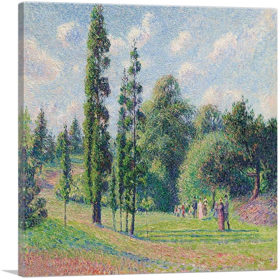 ARTCANVAS Kew Garden London Near a Pond Canvas Art Print by Camille Pissarro - Size: 26" x 26" (1.50" Deep)