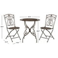 thumbnail image 6 of SAFAVIEH Semly Rustic Outdoor Patio 3 Pc Bistro Set, Unearthed Rust, 6 of 9