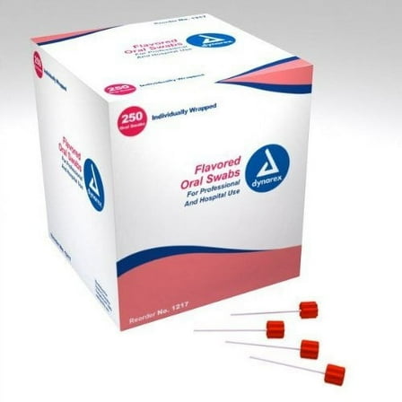 dynarex Oral Swabsticks with Dentrifice, 250 Count