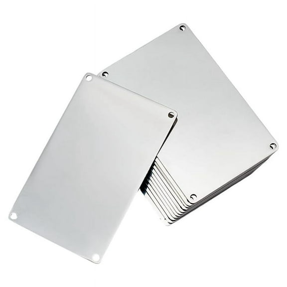 12 Pcs 304 Stainless Steel Engraving Blanks, 3.4x2.1 Inch Rectangle Blank Tag Metal Stamping Blanks Pet Tags 4-Hole