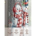 thumbnail image 2 of Christmas Snowman Sheer Curtains 63 Inch Length 2 Panels Set, Semi Transparent Voile Rod Pocket Curtains for Living Dining Room Bedroom Drapes Winter Xmas Snowflakes Cardinal Grey, 2 of 8