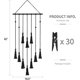 thumbnail image 4 of Marco de fotos colgante de macramé negro CHAO decoración de oficina en casa estilo bohemio con 30 clips de madera, 4 of 5