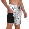 thumbnail image 2 of Naloa Tulips Flowers Print Men Swim Trunks with Compression Liner ,Board Shorts,Men's Swim Shorts with Drawstring and Elastic Waistband-Medium, 2 of 6