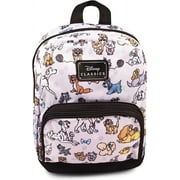 DECADE WEST Fast Forward New York Disney Cats and Dogs Mini Backpack for Women -- Canvas Purse Shoulder Bag Adults, Teens