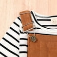 thumbnail image 5 of Happpy Town Baby Girls Outfit Suit 18M-4T Fall Winter Long Sleeve Stripe Top And Strap Dress Toddler Set, 5 of 7
