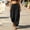 Black, variant on Women's Casual Long Pants Solid Color Pocket Drawstring Elastic Waist Comfortable Trousers Tourist for Spring or Fall
