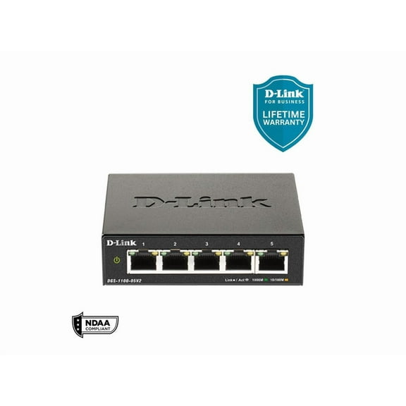 D-Link EasySmart Switch DGS-1100-08P - V2 - switch - smart - 8 x 10/100/1000 (PoE) - desktop - PoE (64 W)