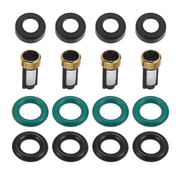 Conjunto Único de 4 Anillos de Sellado para Inyector de Combustible con Micro Filtros Kit de Reparación para Honda Civic para Acura de Goma