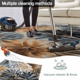 thumbnail image 5 of Navy Blue Brown Outdoor Rug 3x5 Ft - Reversible Patio Rug Outdoor Camping Rugs, Tropical Vintage Botanical Palm Leaves Washable Indoor Outdoor Area Rugs, Non-Slip Outdoor Carpet Runner for Deck/Porch, 5 of 8