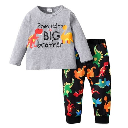 

QYZEU Youth Boy Sweat Outfits Baby Boy Dress Set Kids Girls Casual Fashionable Long Sleeves Cute Cartoon Prints Sweatshirts Top Pants 2Pcs Set Outfit