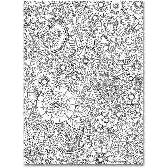 Trademark Fine Art "Paisley Floral" Canvas Art by Hello Angel